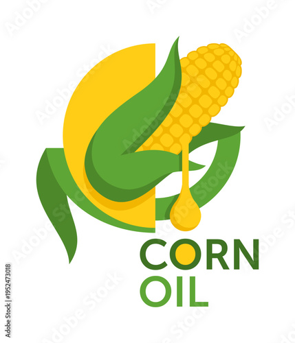 Corn Oil Natural Vegetable Product Emblem