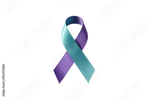 Suicide prevention awareness ribbon showing support for mental health on transparent background symbolizing hope