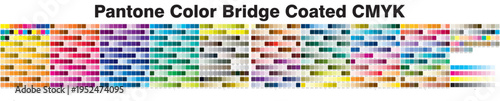 Pantone Colour Bridge Coated CMYK Comprehensive Palette Chart Vector.