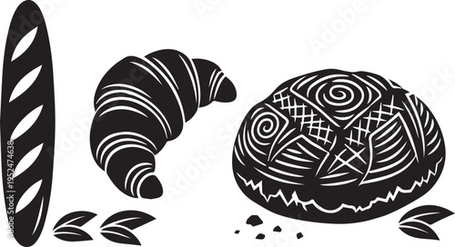 Bakery Bread Silhouette Set for Logo Design