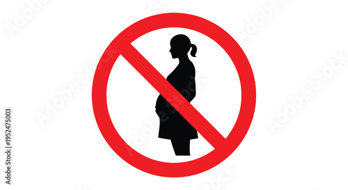 No entry for pregnant women a prohibition symbol with a silhouette