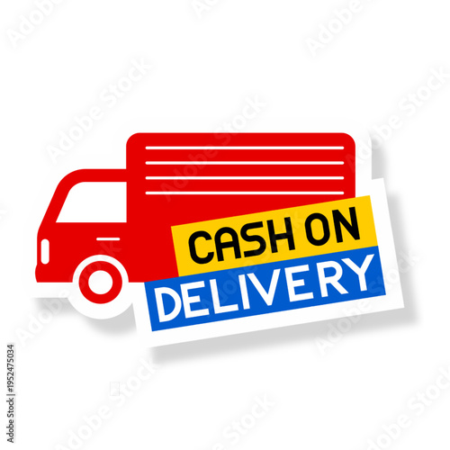Cash on Delivery label sticker with bold design, perfect for e-commerce, shipping, and payment option promotion