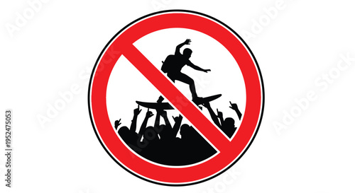 No surfing allowed a silhouette of a surfer within a prohibition sign