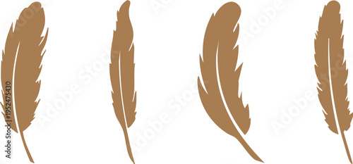 Feather Vector Set, Feather Icons Pack, Feather Silhouette Set, Black Feather Vector, Minimal Feather Icons, Feather Clipart Set, Simple Feather Design, Feather Elements Pack, Feather Shape Set, Natur