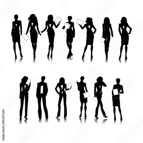Silhouette of a model woman free vector