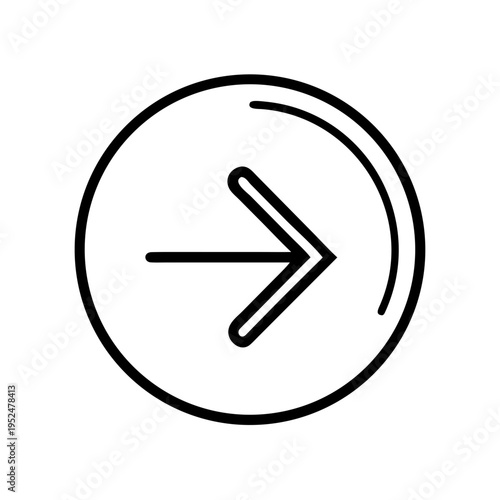 White right arrow in a black circle