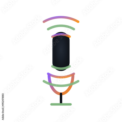 Smart home device with colorful signal waves
