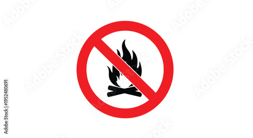 No open flames allowed a prohibition sign with a fire symbol
