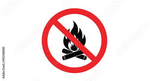 No open flames a red prohibition sign with a fire symbol