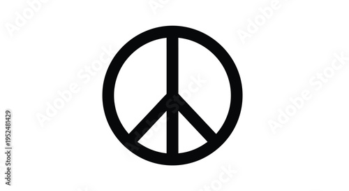 Simple black and white image of the universal peace symbol