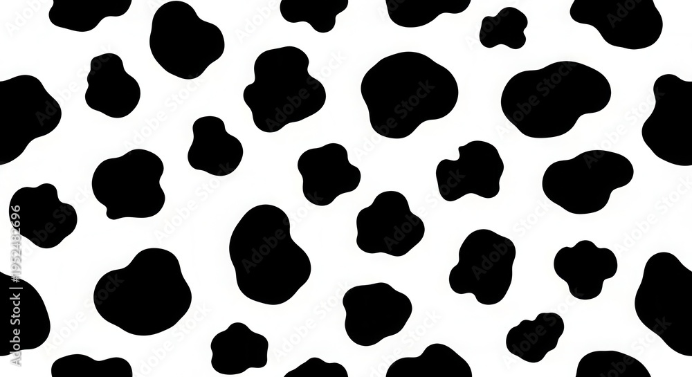 Fototapeta premium Seamless cow print pattern isolated on white background
