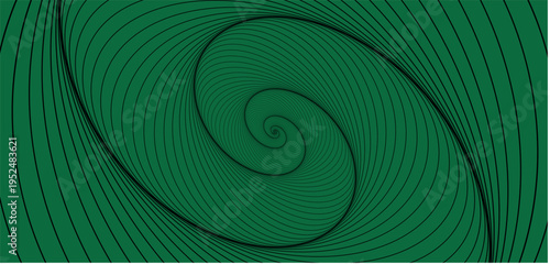 Creative Spiral Swirl Circle Pattern with Smooth Curved Lines, Digital Fractal Vortex Waves, Glowing Light Art Texture, Abstract Vector Background Design