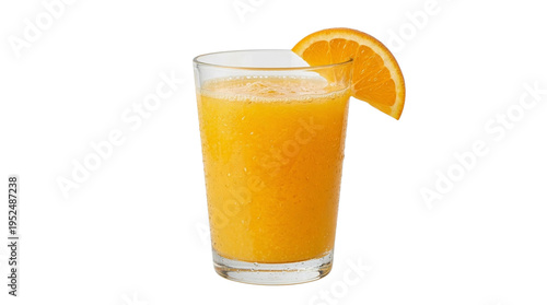 фотографія A refreshing glass of freshly squeezed orange juice, garnished with a slice of o