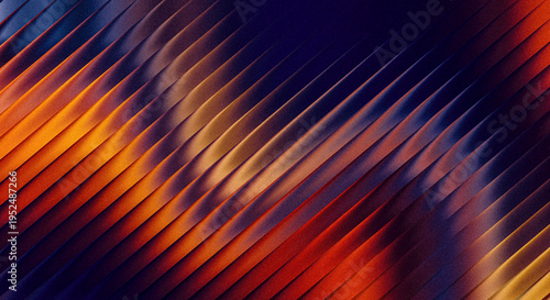 Fotografi Abstract diagonal striped pattern with vibrant orange and deep blue gradient cre