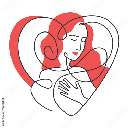 Self Care and Self Love Concept Illustration