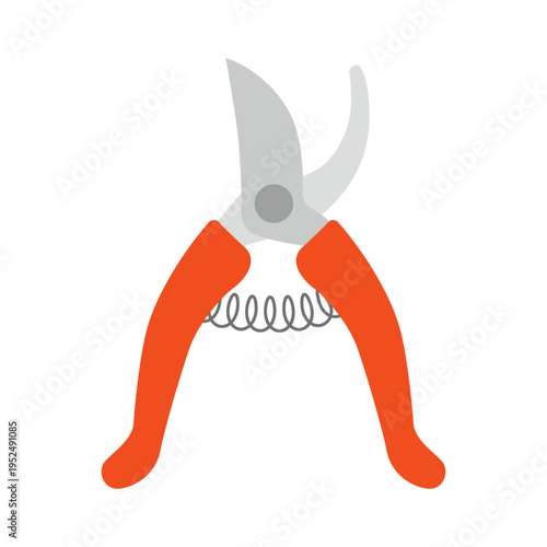 オレンジ色の持ち手の剪定バサミ