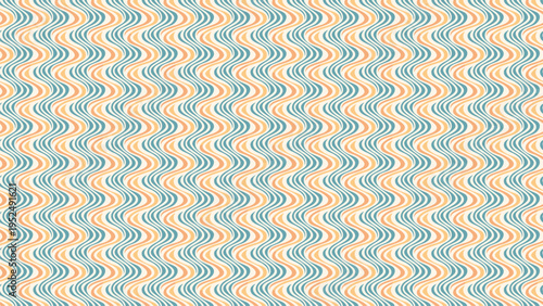 A seamless pattern featuring alternating vertical wavy lines in light blue and orange, creating a retro and rhythmic visual texture.
