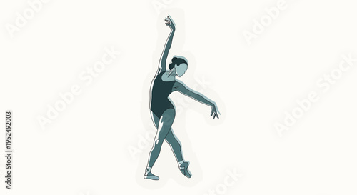 Graceful ballerina in a leotard performing a classical dance pose.