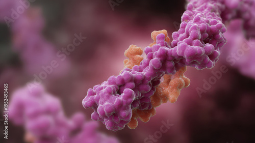 Microscopic purple molecule structure biological cell organism abstract science background fascinating organic texture design element detail