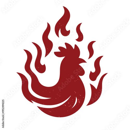Hot chicken logo with spicy chicken symbol, vector icon illustration perfect for fast food restaurant branding