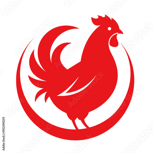Modern chicken logo with a clean and minimal style, perfect for restaurant, food brand, or poultry business