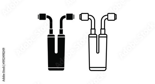Four water pipe illustrations in contrasting black and white silhouette