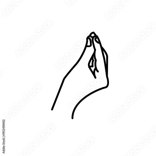 Italian Hand Gesture Line Art Icon - Fingers Pinched Together