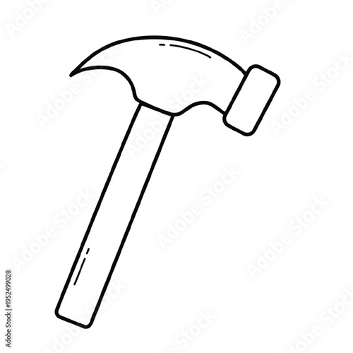 Minimalist Claw Hammer Line Art Illustration Icon for Construction and DIY Design