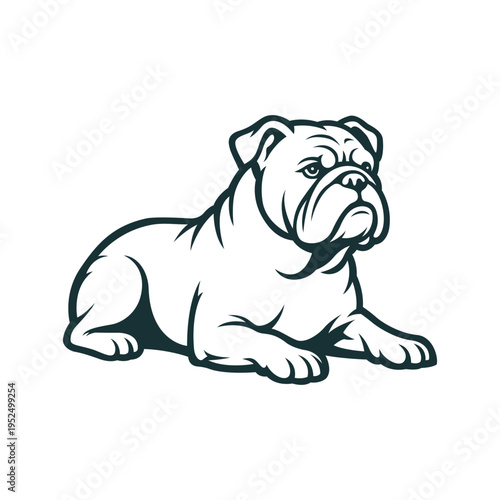 bulldog mascot logo illustration vector design template simple and modern style