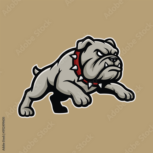 bulldog mascot logo illustration vector design template simple and modern style