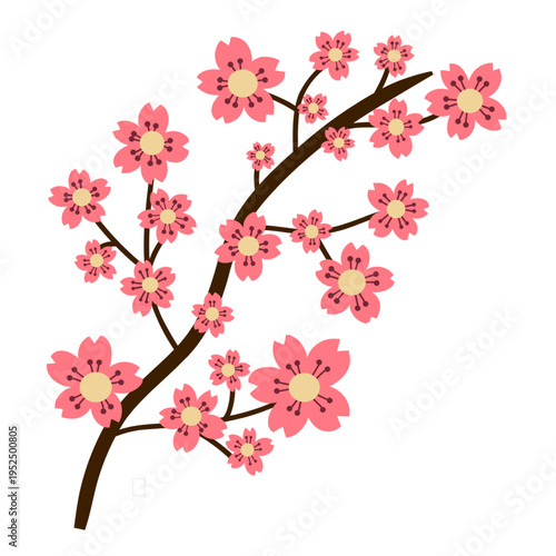Wallpaper Mural Cherry blossoms forming a delicate left corner border on a soft background, spring floral design Torontodigital.ca