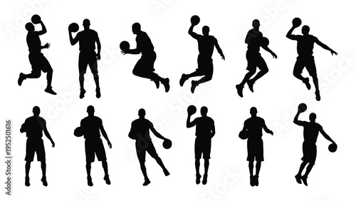 A group of people playing basketball