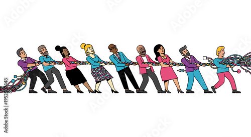 Diverse cross-functional team collaborating to streamline complex digital infrastructure and technical systems in a modern B2B SaaS environment