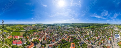 Ausblick auf das Jagsttal rund um Lauchheim bai Aalen im baden-württembergischen Ostalbkreis