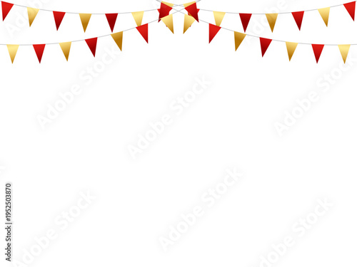 ガーランド三角ひも、曲線、m金10赤F6