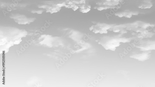 Artistic Black and White Cloud Background. Textured Monochrome Sky with Cloud Detail. High Contrast Black and White Clouds