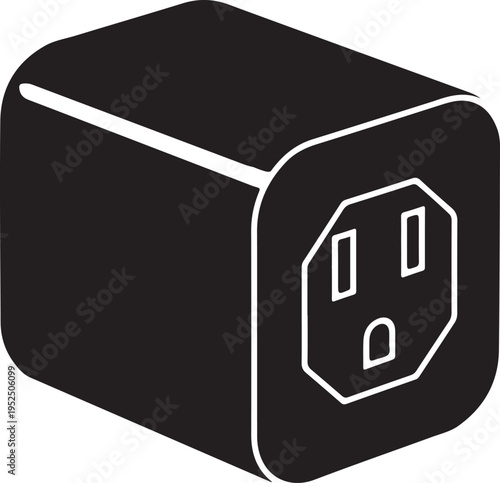 Electrical wall plug adapter silhouette