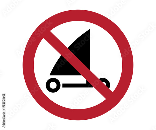 ISO 7010 P067 No sand yachting sign illustration on transparent background. 
