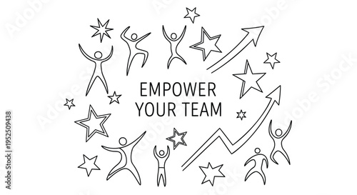 Set of 13 empowerment icons vector, team motivation symbols