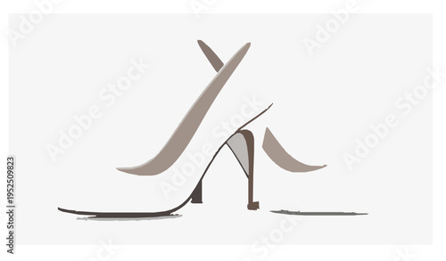 White high heels pair vector 3D realistic elegant shoes isolated on white background
