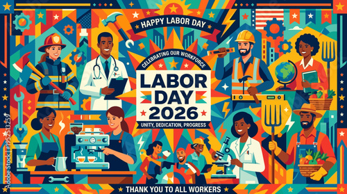 Happy Labor Day 2026: A Vibrant Celebration of Diverse Workers and Their Contributions.