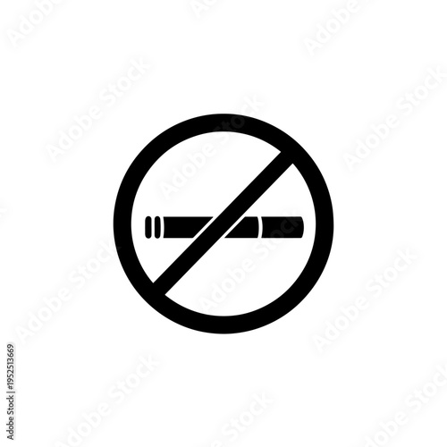 Free Download Stop Smoking Symbol Black White Flat Icon Vector - GFXLoad
