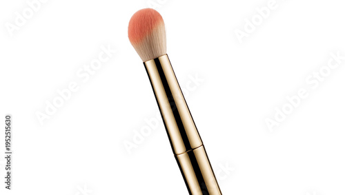 фотографія Isolated soft cosmetic makeup brush with golden handle for applying beauty produ