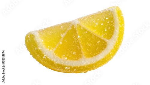 Cuadro en lienzo Isolated sugared lemon candy slice, sweet citrus jelly dessert, refreshing and v