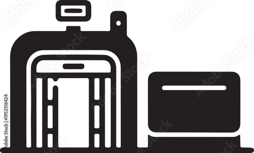 Modern Technology, Smart Devices, Security Systems, Communication Signals and Everyday Object Icons in Minimalist Black and White Vector Collection