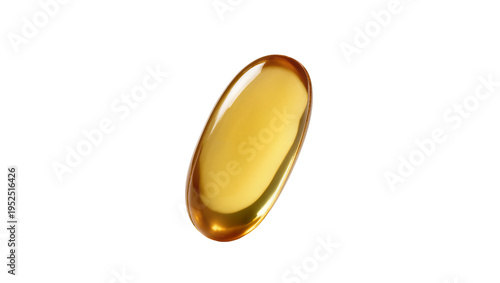 Konstfotografi Isolated golden yellow translucent omega-3 fish oil softgel capsule for health a