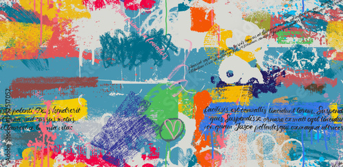 Seamless pattern oil on canvas style with paint brush strokes. Abstract modern art with expressive textured, layered brushstrokes. Artwork for prints, wallpapers, wall decor, contemporary design..eps