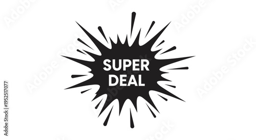 Black super deal splat vector graphic