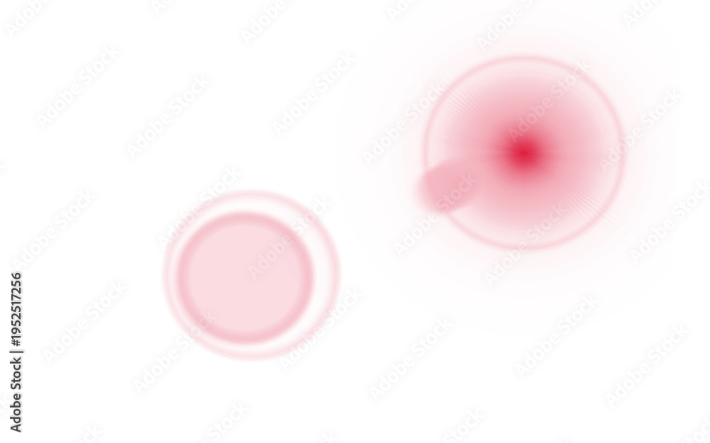 Obraz premium Abstract red and pink light flares on a clean white background, creating a soft, glowing, and ethereal bokeh effect for digital design and overlay