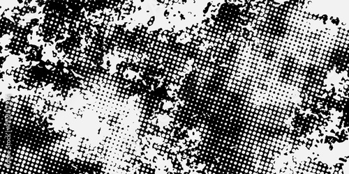 Raw and messy black ink stains with a structured dot matrix pattern, perfect for creating a rugged, industrial, or punk rock aesthetic.